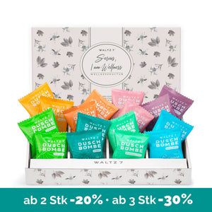 Shower wellness bestseller set with 16 shower bombs for advent calendar filling 