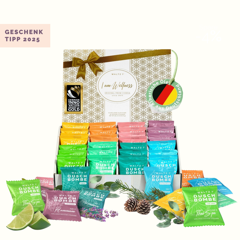 Luxury Duschwellness Set - Monatsbox mit 32 Duschbomben