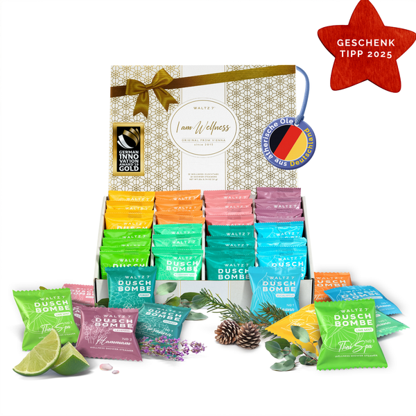 Luxury Duschwellness Set - Monatsbox mit 32 Duschbomben