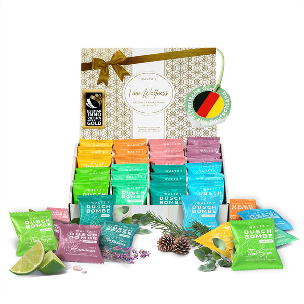 Luxury Duschwellness Set - Monatsbox mit 32 Duschbomben