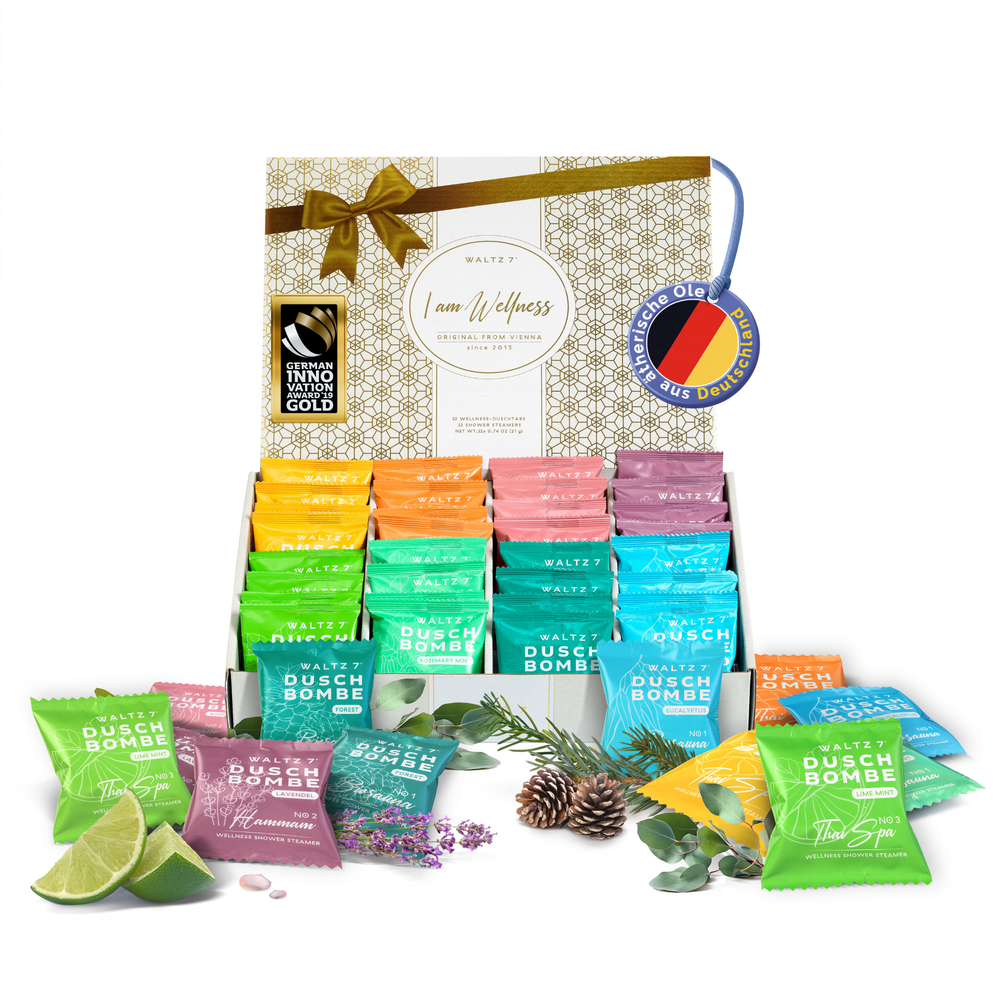 Luxury Duschwellness Set - Monatsbox mit 32 Duschbomben