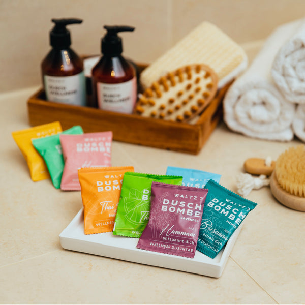 Duschwellness Bestseller Set mit 16 Duschbomben aus der Show