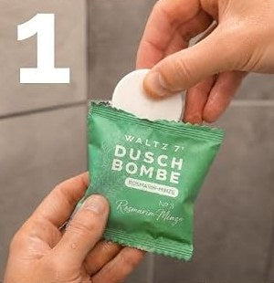 Unwrapping a WALTZ 7 shower bomb